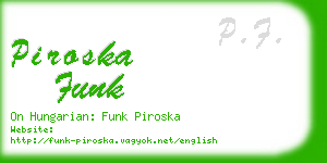 piroska funk business card